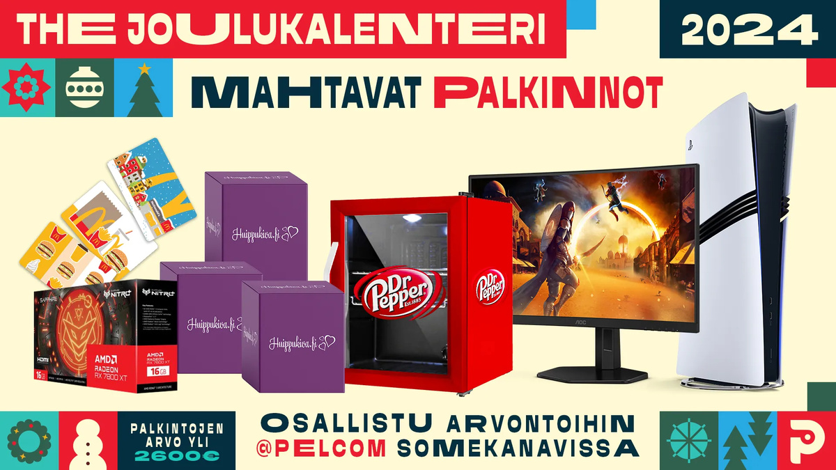 Kansikuva artikkelille: Pelaajatcomin joulukalenteri 2024 alkaa! – Palkintojen arvo yli 2600€