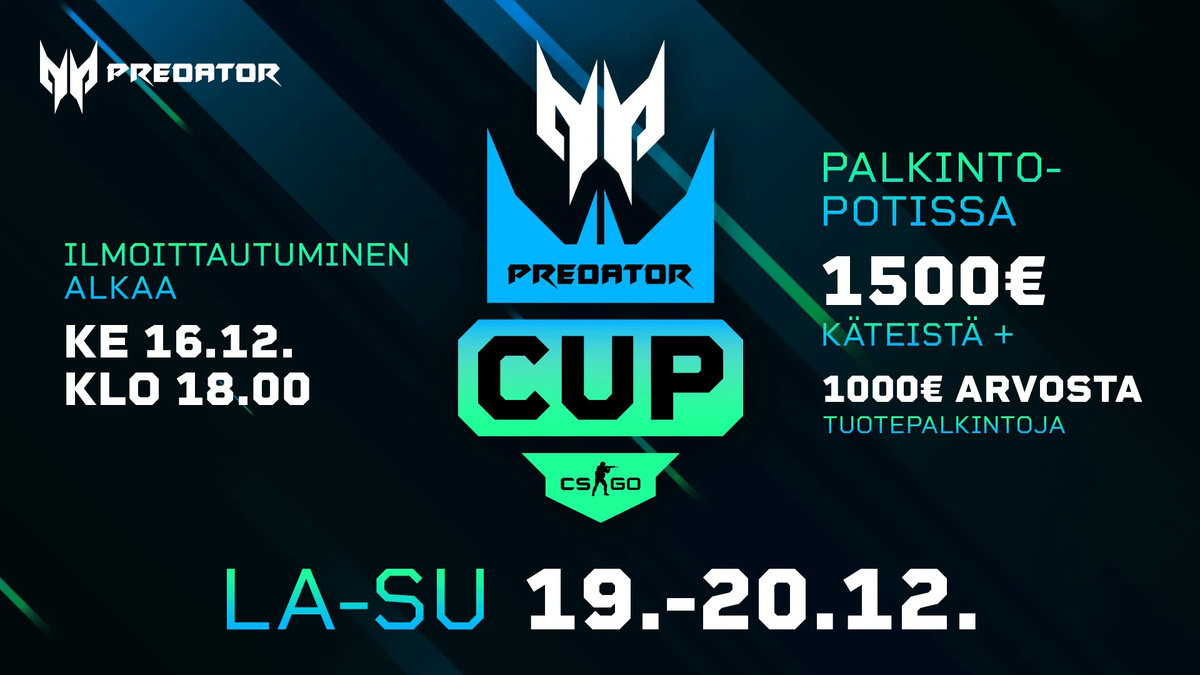 Kansikuva artikkelille: Näin osallistut Predator CS:GO Cupiin! – Tarjolla huikeita palkintoja