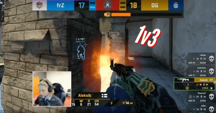 Kansikuva artikkelille: Video: Aleksib:n 1v3 ratkaisi kartan – OG selvisi säikähdyksellä CS:GO-huippuliigassa