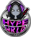Vierasjoukkueen logo: hypewrld