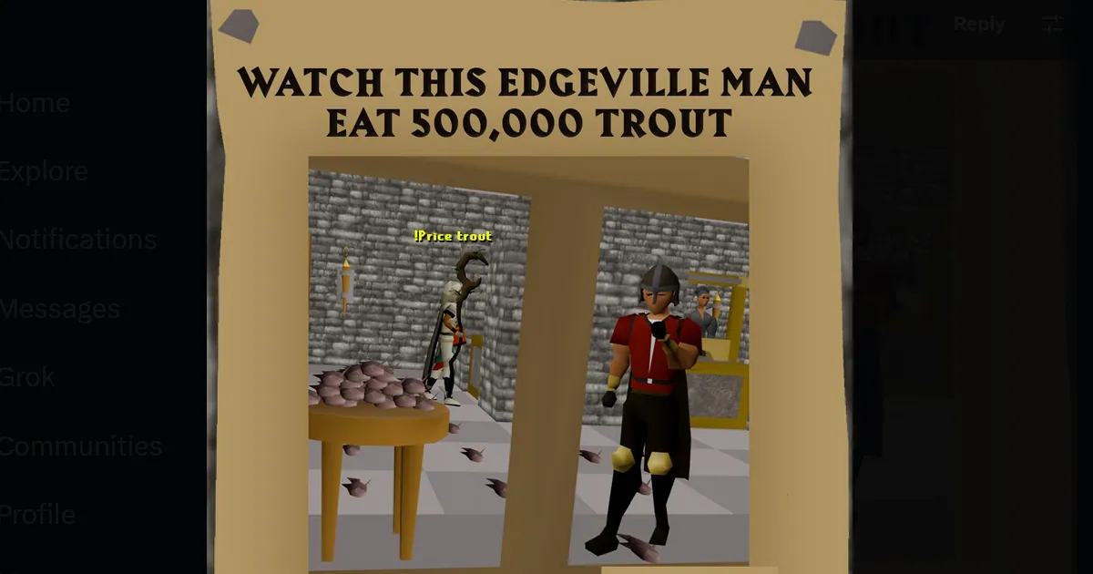 Kansikuva artikkelille: Edgevillen pyhiinvaellus: kaikki haluavat nähdä Runescapen taimenjäbän